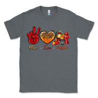 Charcoal Heather peace love firefighter Classic Tee - NancyCooperArtShop
