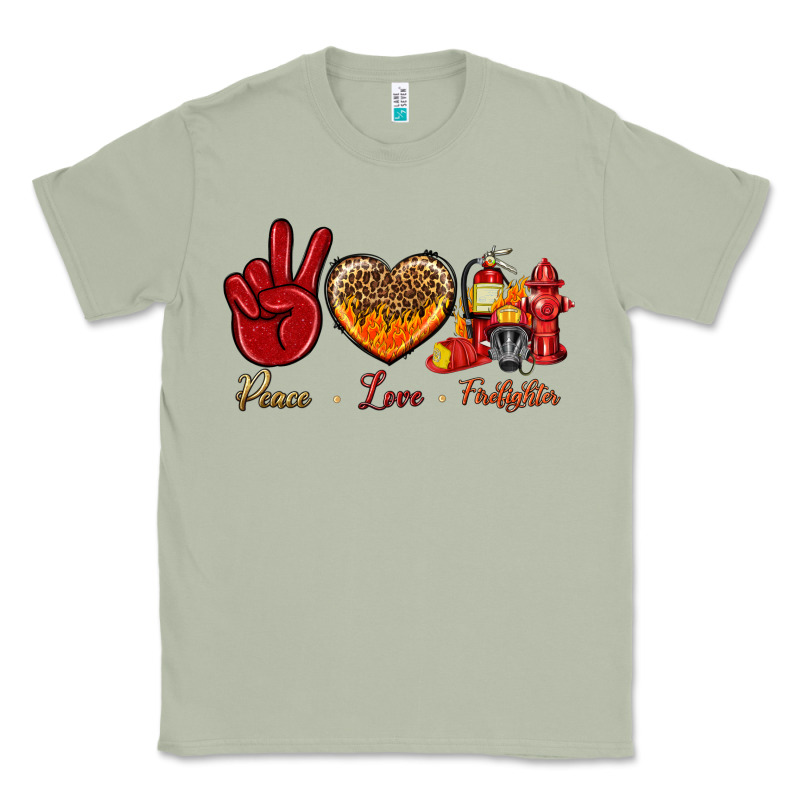 Peace Love Firefighter Classic Tee by NancyCooperArtShop | Teevron