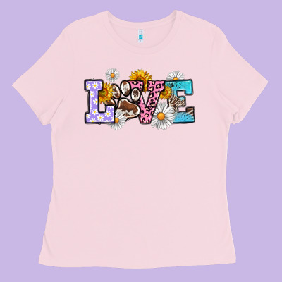 Dog Paw Love Ladies Tee Designed By Ranaportraitstore