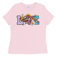 Bubblegum Pink dog paw love Ladies Tee - RanaPortraitStore