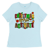 Baby Blue christmas spirit activate Ladies Tee - AdoDesignShop