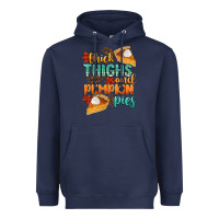 Navy thick thighs and pumpkin pies Heavyweight Hoodie - CowGirlArtShop