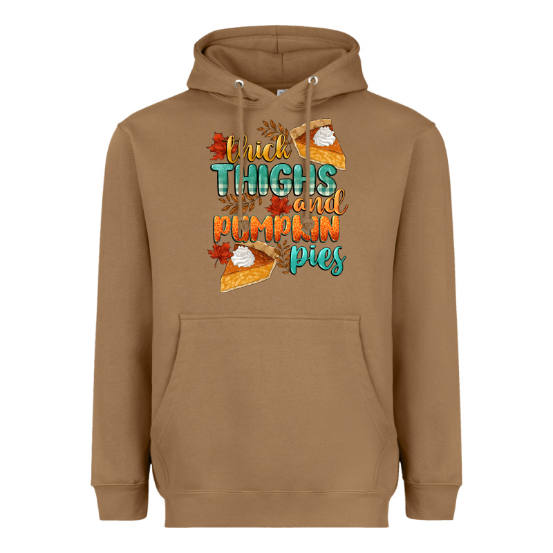 Thick Thighs And Pumpkin Pies Heavyweight Hoodie by CowGirlArtShop | Teevron