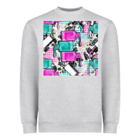 Heather Grey nail polish with cowhide and plaid seamless pattern bbs Heavyweight Sweatshirt - BundleAndBundleShop