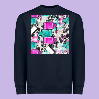 Nail Polish With Cowhide And Plaid Seamless Pattern Bbs Heavyweight Sweatshirt Designed By Bundleandbundleshop