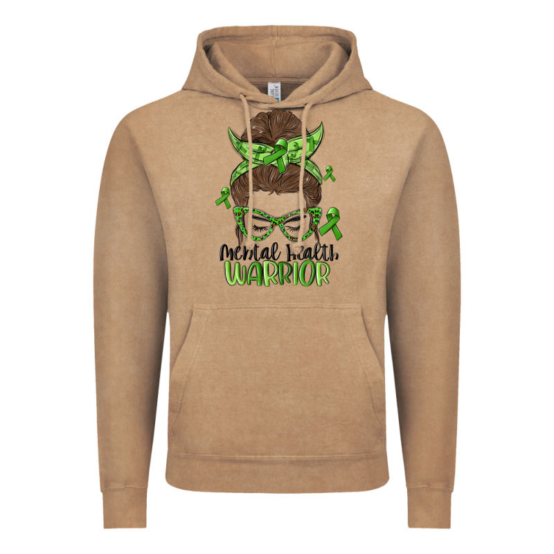 Messy Bun Mental Health Warrior Vintage Hoodie by MaliasSmallBusiness | Teevron