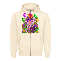 Sandshell Mardi Gras pig Zipper Hoodie - NancyCooperArtShop