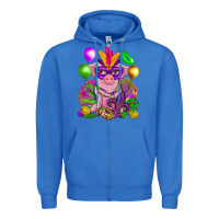True Royal Mardi Gras pig Zipper Hoodie - NancyCooperArtShop