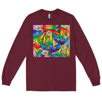 Burgundy Pride LGBTQ+ Peace Tumbler Long Sleeve Tee - BundleAndBundleShop