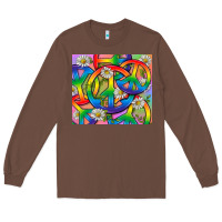 Chestnut Pride LGBTQ+ Peace Tumbler Long Sleeve Tee - BundleAndBundleShop