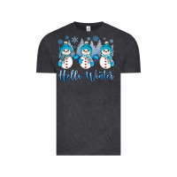 Vintage Black snowman hello winter Vintage Tee - JahusDesignShop