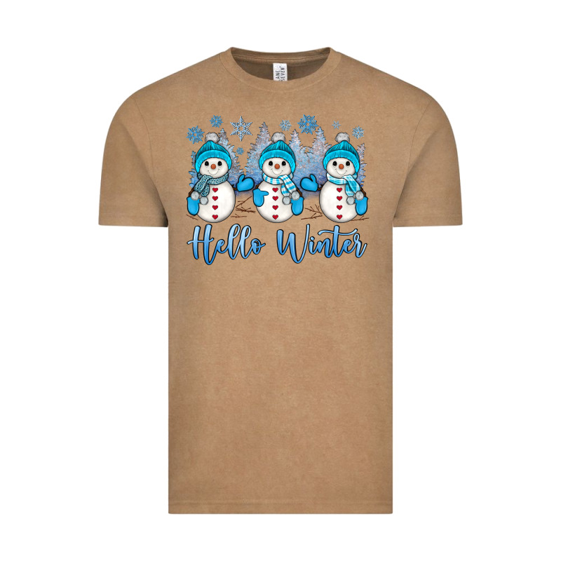 Snowman Hello Winter Vintage Tee by JahusDesignShop | Teevron