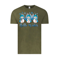 Vintage Olive snowman hello winter Vintage Tee - JahusDesignShop