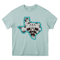 Arona Texas Map Cowhide Turquoise Gemstone Heavy Core Tee - Bettercallsaul
