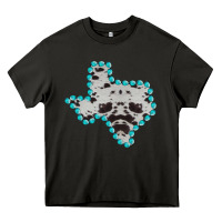 Asphalt Texas Map Cowhide Turquoise Gemstone Heavy Core Tee - Bettercallsaul