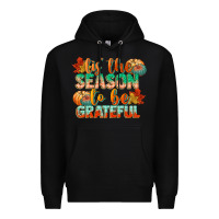 Black tis the season to be grateful Premium Hoodie - CowGirlArtShop