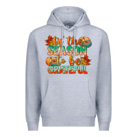 Heather Grey tis the season to be grateful Premium Hoodie - CowGirlArtShop