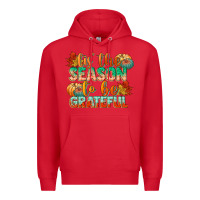 Red tis the season to be grateful Premium Hoodie - CowGirlArtShop