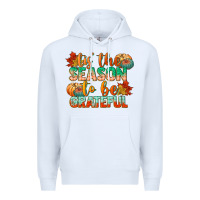 White tis the season to be grateful Premium Hoodie - CowGirlArtShop