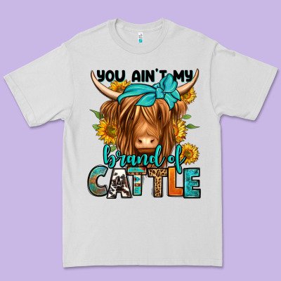 You Ain't My Brand Of Cattle Longhaired Cow Premium Tee Designed By Jasminsmagicworld