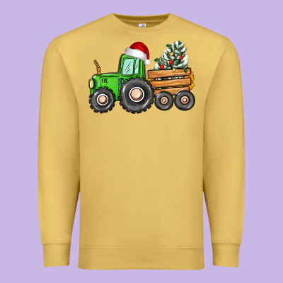 Christmas Tractor Premium Sweatshirt Designed By Cowgirlartshop