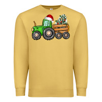 Antique Gold christmas tractor Premium Sweatshirt - CowGirlArtShop