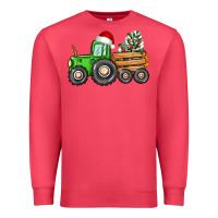 Cardinal christmas tractor Premium Sweatshirt - CowGirlArtShop