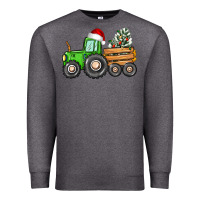 Charcoal Heather christmas tractor Premium Sweatshirt - CowGirlArtShop