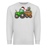 Dove Grey christmas tractor Premium Sweatshirt - CowGirlArtShop