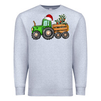 Heather Grey christmas tractor Premium Sweatshirt - CowGirlArtShop