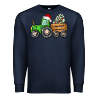 Navy christmas tractor Premium Sweatshirt - CowGirlArtShop