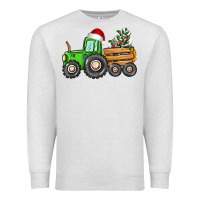 Oatmeal Heather christmas tractor Premium Sweatshirt - CowGirlArtShop