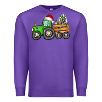 Purple christmas tractor Premium Sweatshirt - CowGirlArtShop
