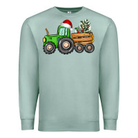 Seafoam christmas tractor Premium Sweatshirt - CowGirlArtShop