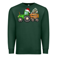 Sports Green christmas tractor Premium Sweatshirt - CowGirlArtShop