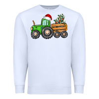 White christmas tractor Premium Sweatshirt - CowGirlArtShop