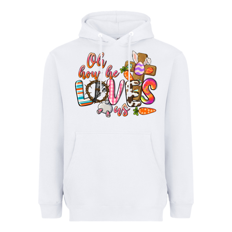 Oh How He Loves Us Heavyweight Hoodie by CowGirlArtShop | Teevron