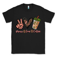 Black peace love coffee Classic Tee - NancyCooperArtShop