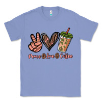 Colony Blue peace love coffee Classic Tee - NancyCooperArtShop