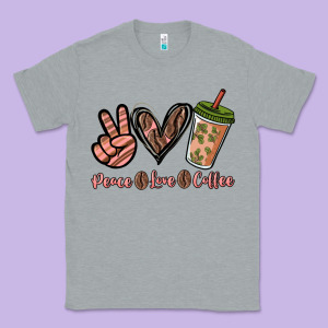 Peace Love Coffee Classic Tee Designed By Nancycooperartshop