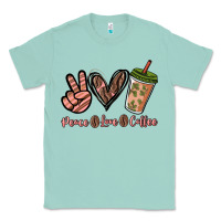 Seafoam peace love coffee Classic Tee - NancyCooperArtShop