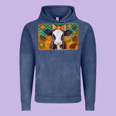 Autumn Baby Cow Vintage Hoodie Designed By Jasminsmagicworld