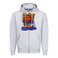 Heather Grey I'll always be your biggest fan basketball Zipper Hoodie - NancyCooperArtShop