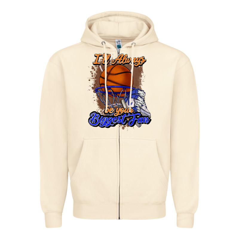 I'll Always Be Your Biggest Fan Basketball Zipper Hoodie by NancyCooperArtShop | Teevron