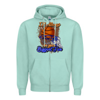 Seafoam I'll always be your biggest fan basketball Zipper Hoodie - NancyCooperArtShop