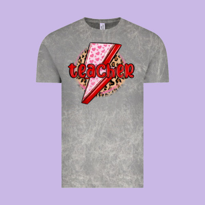 Teacher Lightning Bolt Valentines Day Vintage Tee Designed By Maliassmallbusiness