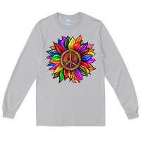 Moon Dust Pride LGBTQ+ Sunflower With Peace Long Sleeve Tee - BundleAndBundleShop