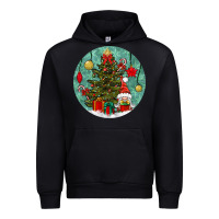 Black christmas tree and gnome Urban Hoodie - BundleAndBundleShop