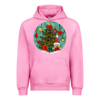 Fuchsia Pink christmas tree and gnome Urban Hoodie - BundleAndBundleShop