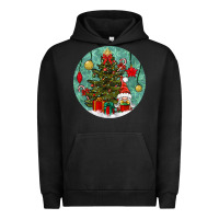 Pigment Black christmas tree and gnome Urban Hoodie - BundleAndBundleShop